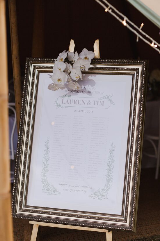 Wedding Seating Chart Melbourne